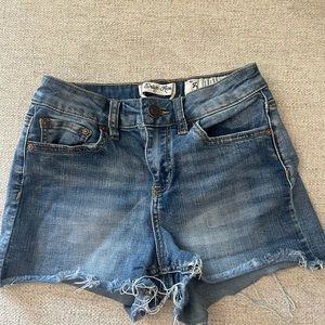 Blue denim shorts